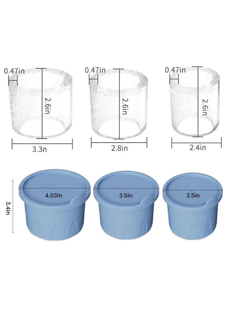 3PCS Hollow Cylindrical Silicone Ice Cube Mold for 24-40oz Flask Thermos Tumbler BPA-Free Ideal for Juice Drinks Coffee (Blue) - Image 5